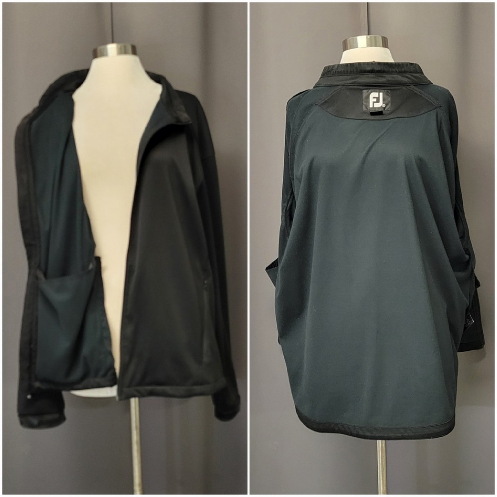 FootJoy‎ Golf Jacket Black Full Zip Mock Neck Performance Men's Size XL